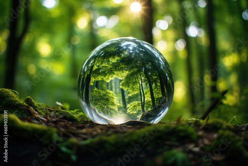 A Glass Ball In A Forest