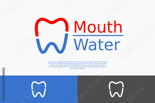 letter m and w, concept dental logo design template