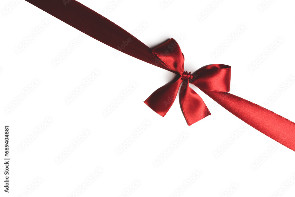 Red ribbon bow isolated on white Red ribbon bow isolated on white