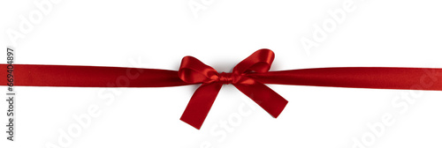 Shiny red satin ribbon bow