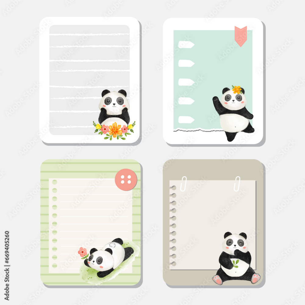 Fototapeta premium design elements for notebook, diary, stickers and other template. vector, illustration.