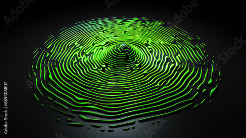 Vibrant Neon Green Fingerprint-like pattern. Generative AI