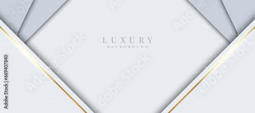 Elegant abstract background with shiny gold and silver lines. White luxury background