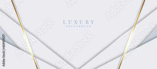 Elegant abstract background with shiny gold and silver lines. White luxury background