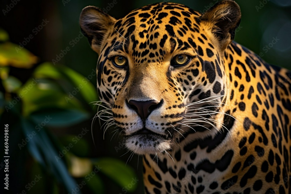Powerful leopard animal hunting its prey Powerful leopard animal hunting its prey