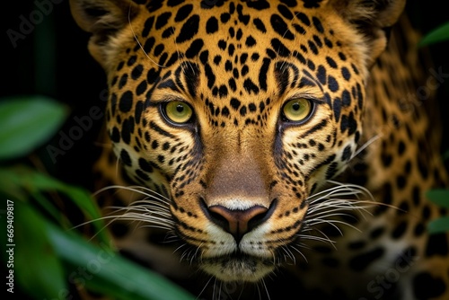Powerful leopard animal hunting its prey