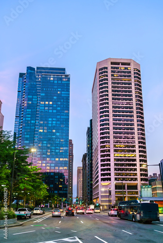 Philadelphia skyline from John F. Kennedy Boulevard - Pennsylvania, United States