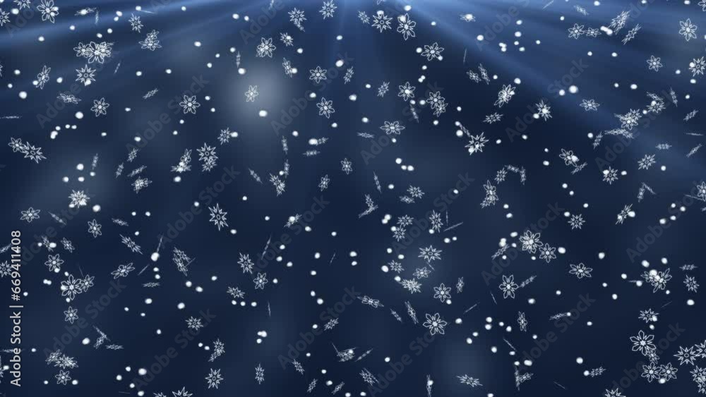 custom made wallpaper toronto digitalChristmas mood. New Year's snow. Slowly falling white snowflakes on a blue background. Looping seamless animation.
