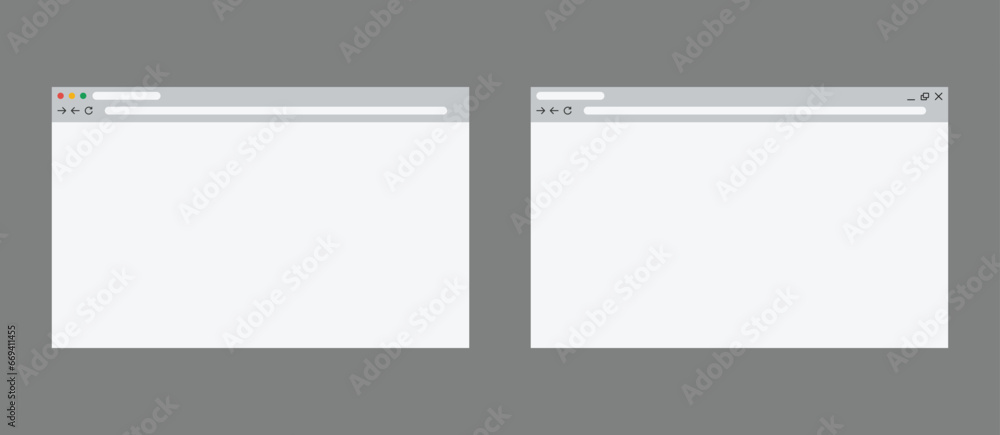 Web browser empty ui template for laptop, computer and pc Web browser empty ui template for laptop, computer and pc