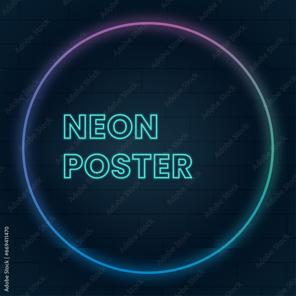 Circular neon frame wall sign, rgb round tube light bulb editable wall sign Circular neon frame wall sign, rgb round tube light bulb editable wall sign
