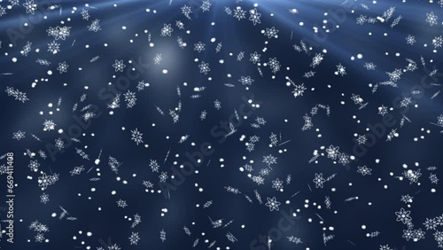 Wallpaper Mural Christmas mood. New Year's snow. Slowly falling white snowflakes on a blue background. Looping seamless animation. Torontodigital.ca