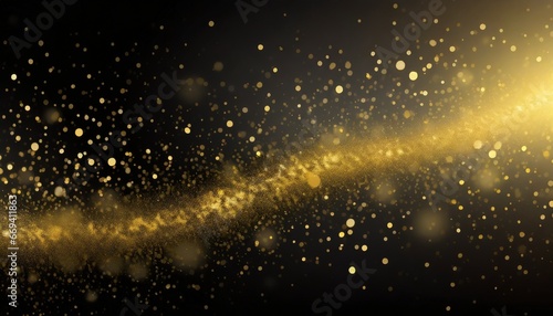 Golden sparkling glitters abstract background, luxury black acrylic paint