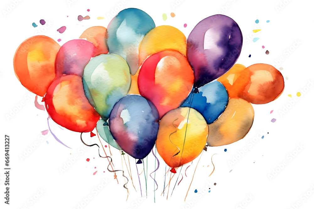 birthday party balloons, colourful balloons background with teddy bear and birthday cake with candles birthday party balloons, colourful balloons background with teddy bear and birthday cake with candles