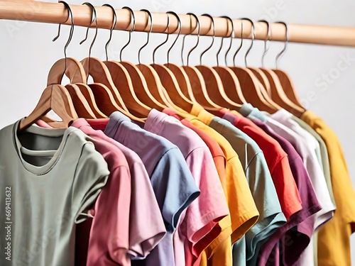 clothes on hangers in shop generative ai