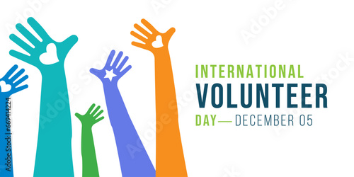 Vector illustration of International Volunteer day is observed every year on December 5, to promote volunteering and recognize volunteer contributions to the achievement
