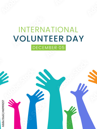 Vector illustration of International Volunteer day is observed every year on December 5, to promote volunteering and recognize volunteer contributions to the achievement