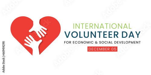 Vector illustration of International Volunteer day is observed every year on December 5, to promote volunteering and recognize volunteer contributions to the achievement