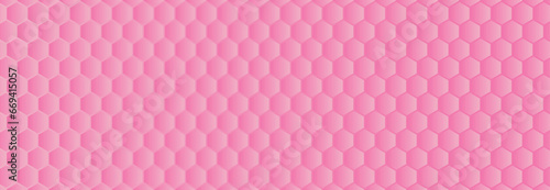 Abstract vector pink seamless pattern hexagonal banner.
