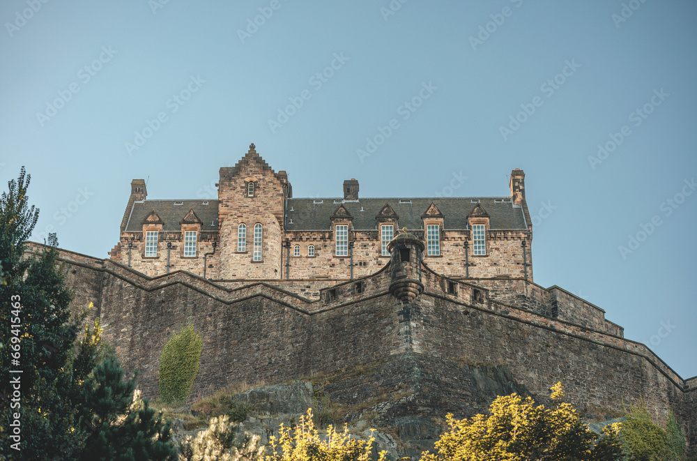 Photo of Ancient Fortress With Towering Spire Standing Proud in Edinburgh