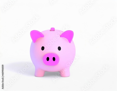 3d piggy bank in   minimal pastel color. AI generated.