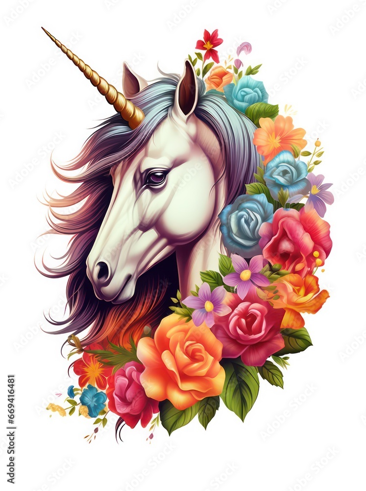 unicorn with flowers