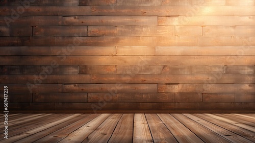 Sunlit and shadowed wooden wall for background