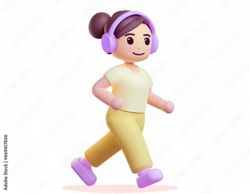 3D Character women with exercise clothes running. AI generated. 3D Character women with exercise clothes running. AI generated.