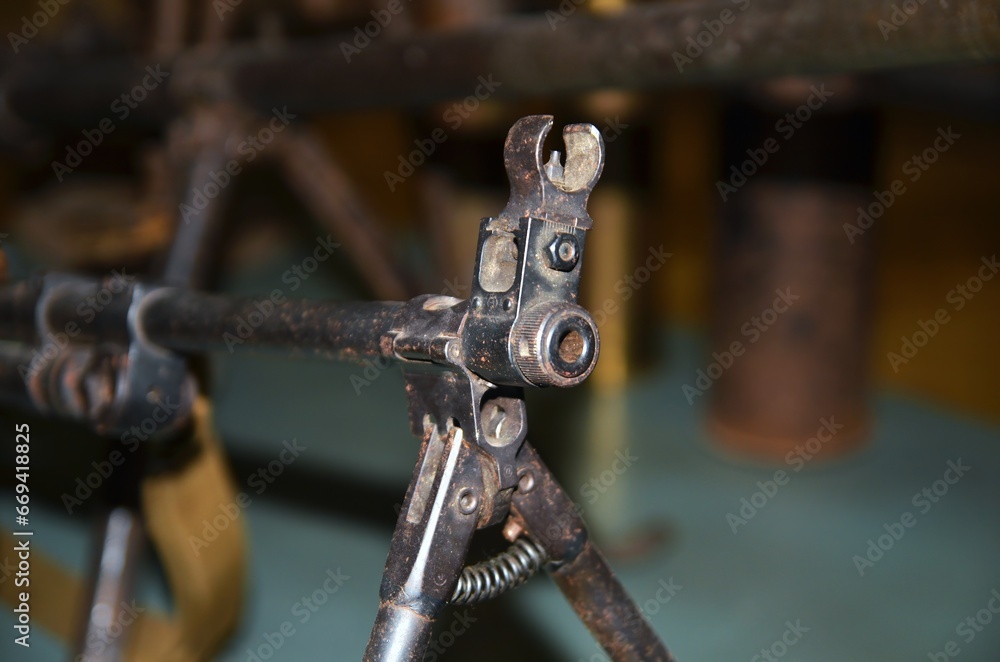Old retro gun muzzle background, weapon close view photo Old retro gun muzzle background, weapon close view photo