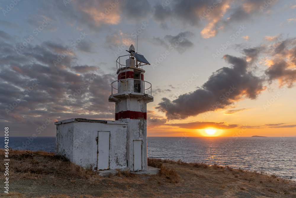 Naklejka premium Kapsul Lighthouse view in Kapidag Peninsula of Turkey