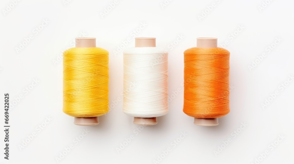 sewing threads on a white background. sewing threads on a white background.