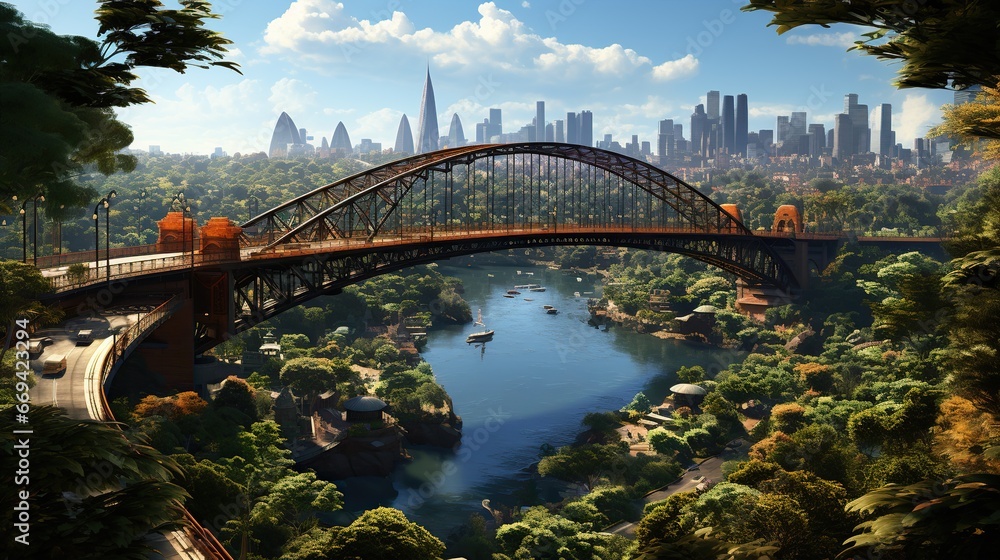 Fototapeta premium city harbour bridge