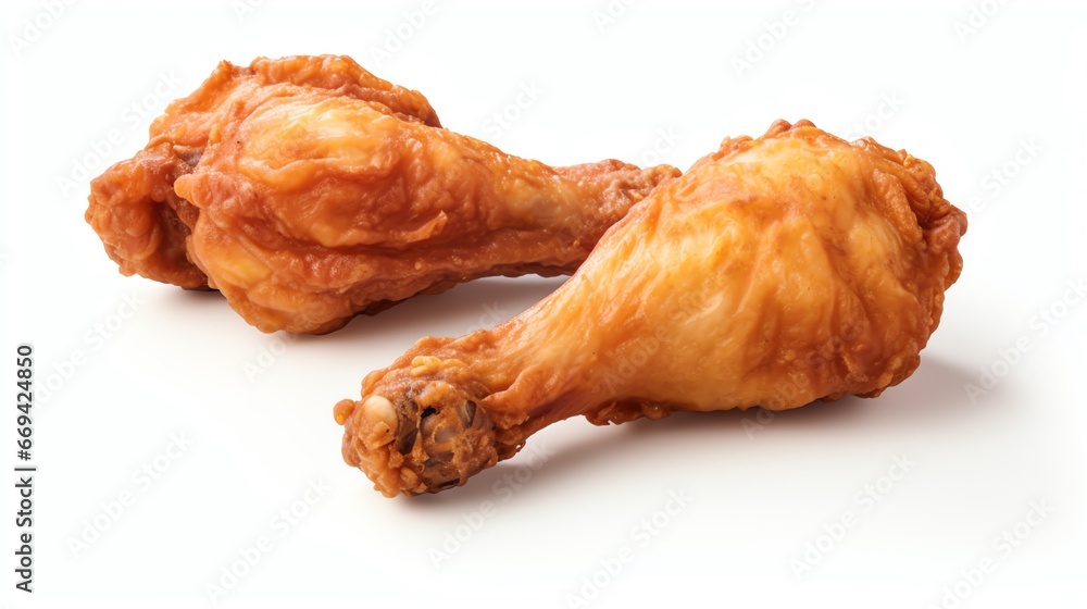 Fried chicken legs on a white background Generate AI Fried chicken legs on a white background Generate AI