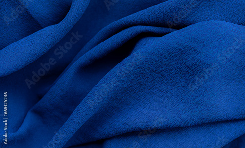 Blue Satin Textile Background Silk Modern wallpaper Fabric Texture Cloth Pattern Abstract Design Fashion Template Mockup Product Beauty Elegant Premium Backdrop Fashion Texture Smooth Wave Light.