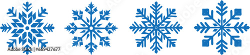 Snowflake vector. Silhouette of snowflakes for winter decoration