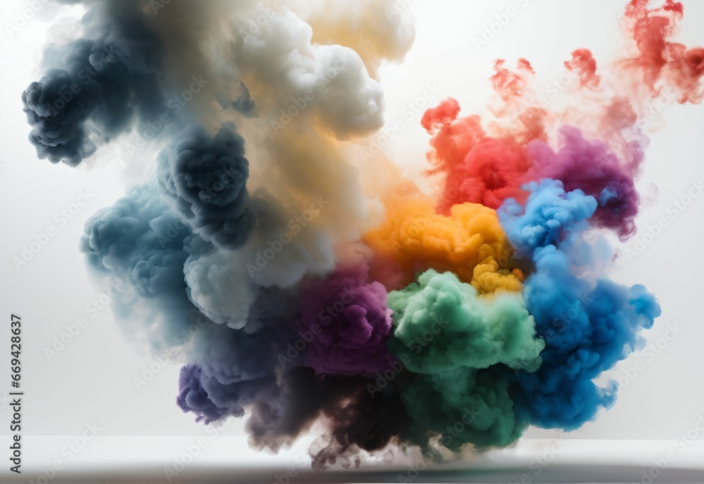 simple background, colorful smoke. AI Generated