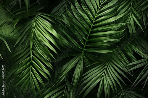Leaves of palm trees. Generative AI