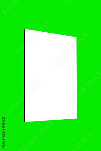 Mockup image of Blank billboard white screen posters on green background, Blank photo frames display with clipping path for your design
