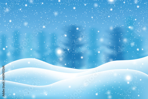 winter vector realistic snowfall wallpaper concept