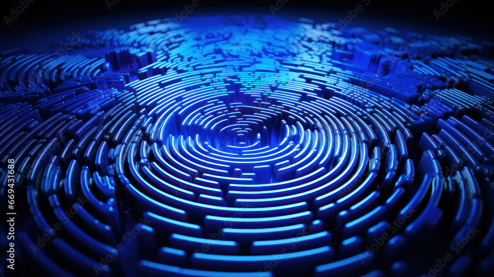 blue Fingerprint-like background. Generative AI blue Fingerprint-like background. Generative AI