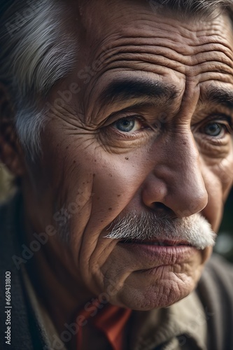 Close up portrait of an elderly man