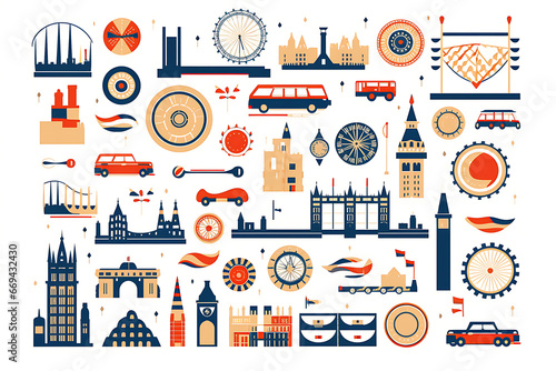  icon of London set illustration isolated photo
