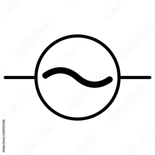 Generator icon alternating current source, alternative power source of electricity