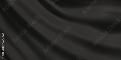 Textured black satin silk background. Luxury fabric design template