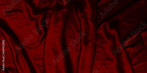 Red satin or silk fabric background. Velvet material