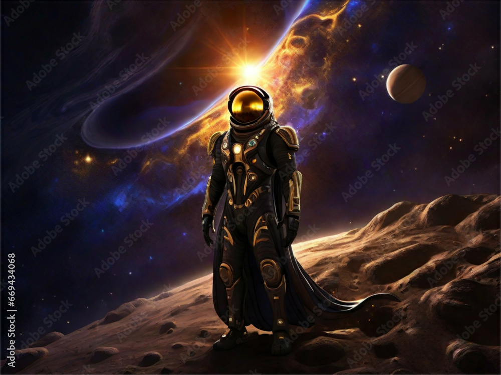 Astronaut in surreal space Astronaut in surreal space