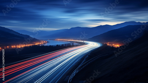 Long exposure shot of cars driving on a road by night © Milan