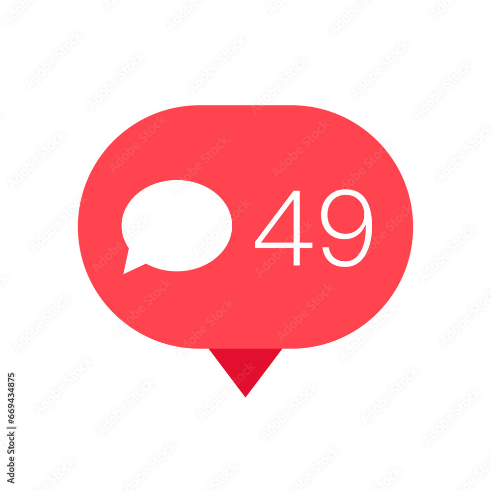 Fototapeta premium Comment button, interface social media, icon social networking notification.