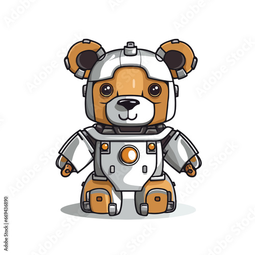 artoon bear robot toy graphic vector illustration