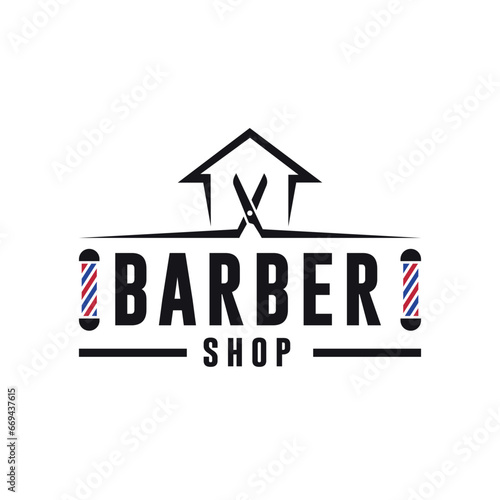 Barber shop logo design concept