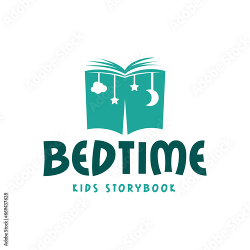 Bedtime story for kids logo design 